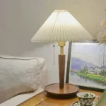 Vintage Wood Bedroom Living Room Decoration Set Table Lamp
