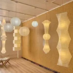 Wholesale Creative Handmade Rice Paper Pendant Lamp Customize Hotel Villa Decorative Big Chandelier