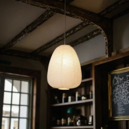 CE  UL Retro Handmade Rice Paper Pendant Lamp Wabi Sabi Hotel Living Room Decoration Paper Lantern Light