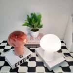 Decorative Painting Design Glass Mushroom Desk Lamp Coffee Study Office Table Lamp Bedroom - Image 3
