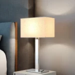 Simple Square Lampshade Hotel Bedside Desk Lamp Classic Bedroom Metal Table Lamp Study Reading Light - Image 5
