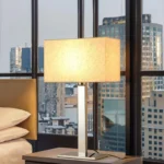 Simple Square Lampshade Hotel Bedside Desk Lamp Classic Bedroom Metal Table Lamp Study Reading Light - Image 4