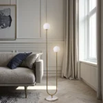 Modern Creative Glass Lampshade Metal Vertical Floor Lamp Lamp Living Room Bedroom Corner Metal Floor Lamp