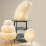 Japanese Style Handmade White Rice Paper Table Lamp Creative Metal Base Lantern Paper Lamp - Image 4