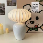 Modern Cute Ceramic Table Lamp with Fabric Lampshade Hotel Bedroom Bedside Desk Lamp Gift Decorative Lamp - Image 3