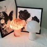 Decorative Painting Design Glass Mushroom Desk Lamp Coffee Study Office Table Lamp Bedroom - Image 2