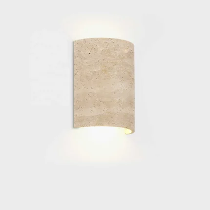 Hot Selling Outdoor Natural Travertine Wall Lamp for Courtyard Living Room Home Decor Wall Lamp