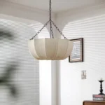 Vintage Style Umbrella Fabric Chandelier Creative French Pendant Light for Hotel Living Room Island Villa Decor