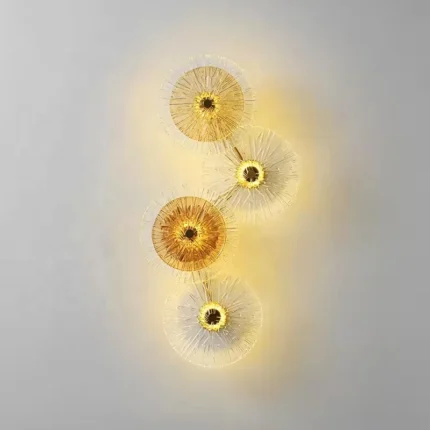 Nordic Up and Down Light Glass Lampshade Wall Lamp Living Room Bedroom Decorative Round Wall Lamp