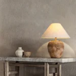 Factory Handmade Art Clay Pot Table Lamp Fabric Lampshade Bedroom Hotel Bedside Desk Lamp E27 - Image 3