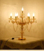 Modern Luxury Wedding Table Lamp Candelabra Decoration Crystal Candle Table Lamp - Image 4