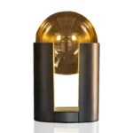 L0uxury Hotel Decorative Black Table Lamp Glass Ball Shade for Hotel Bedroom Reading Led Table Lamp