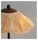 Hot Selling Wabi Sabi Wood Table Lamp with Handmade Lampshade Home Bedroom Decor Minimalist Table Lamp - Image 4
