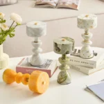 Creative Rechargeable Marble Table Lamp Minimalist Home Decor Bedroom Bedside Lamp Hotel Restaurant Battery Table Lamp