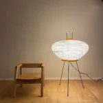 Wholesale Retro Foldable Rice Paper Table Lamp Modern Tripod Desk Lamp for Living Room Hotel