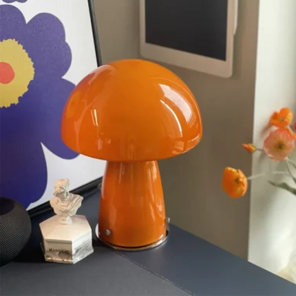 Modern Luxurious Glass Mushroom Table Lamp Home Decoration Bedroom Living Room Simple Bedside Desk Lamp