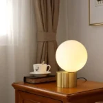 Wholesale Golden Base Glass Ball Table Lamp Living Room Bedroom Bedside Simple Decorative Table Lamp - Image 2