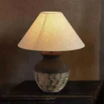 Japanese Style Home Decorative Handmade Ceramic Desk Lamp with Fabric Lampshade Retro Table Lamp for Hotel Living Room - Image 2