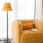 New Arrival Wabi Sabi Style Rattan Floor Lamp Hotel Living Room Bedside Standing Bamboo Woven Floor Lamp