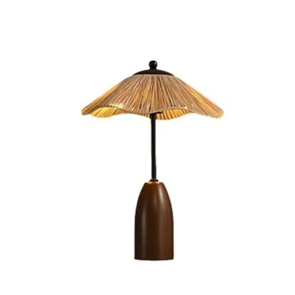 Hot Selling Wabi Sabi Wood Table Lamp with Handmade Lampshade Home Bedroom Decor Minimalist Table Lamp
