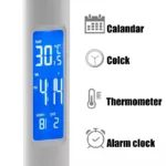 Modern 15W Wireless Charging LED Table Lamp Portable ABS Body Desk Lamp with Calendar Clock LED Display for Study Office Bedroom - Image 3