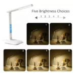 Modern 15W Wireless Charging LED Table Lamp Portable ABS Body Desk Lamp with Calendar Clock LED Display for Study Office Bedroom - Image 5
