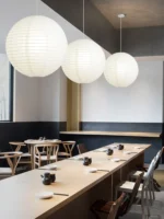 Hot Selling Handmade Rice Paper Pendant Lamp E27 Interior Decoration Paper Lantern Restaurant Paper Lamp Chandelier - Image 3