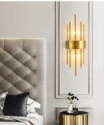 Luxury Design Crystal Wall Lamp Bedroom Bedside Corridor Aisle Lighting Golden Wall Lamps - Image 2