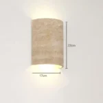 Wabi Sabi Yellow Travertine Wall Lamp Waterproof LED Bracket Light Corridor Staircase Decoration Bedside Wall Lamp - Image 6