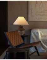 Japanese Style Home Decorative Handmade Ceramic Desk Lamp with Fabric Lampshade Retro Table Lamp for Hotel Living Room - Image 3