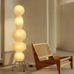 Minimalist Home Decorative Rice Paper Floor Lamp with Big Shade Wabi Sabi Retro Style Standing Paper Lamp CE UL - Image 6