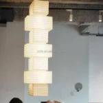 Wabi Sabi Rice Paper Pendant Lamp Creative Lampshade Decoration Big Hanging Light Living Room Hotel Paper Lantern Lamp - Image 2