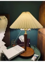 Vintage Wood Bedroom Living Room Decoration Set Table Lamp - Image 2