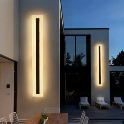 Black Outdoor Waterproof Wall Light AC85-265V Long Strip Led Wall Lamp for Front Porch Garden Lighting
