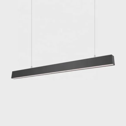 Modern Aluminum LED Long Strip Office Hanging Light Simple Restaurant Bar Ceiling Pendant Linear Batten Light Chandelier