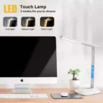 Modern 15W Wireless Charging LED Table Lamp Portable ABS Body Desk Lamp with Calendar Clock LED Display for Study Office Bedroom - Image 4