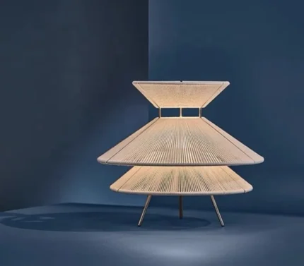 New Arrival Art Decorative Hemp Rope Table Lamp Vintage Bedroom Sofa Side Handmade Table Lamp