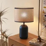 Wholesale High Quality Household Rattan Table Lamp Modern Hotel Bedroom Metal Bedside Table Lamp