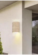 Wabi Sabi Yellow Travertine Wall Lamp Waterproof LED Bracket Light Corridor Staircase Decoration Bedside Wall Lamp - Image 4