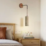 Creative Hotel Art Travertine Wall Lamp New Style for Living Room Bedroom Reading Wall Light - Image 5