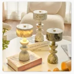 Creative Rechargeable Marble Table Lamp Minimalist Home Decor Bedroom Bedside Lamp Hotel Restaurant Battery Table Lamp - Image 2