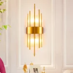 Luxury Design Crystal Wall Lamp Bedroom Bedside Corridor Aisle Lighting Golden Wall Lamps