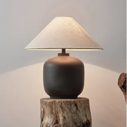 Wabi Sabi Style Ceramic Table Lamp Living Room Handmade Decoration Indoor Bedside Table Lamp Handmade Ceramic