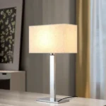 Simple Square Lampshade Hotel Bedside Desk Lamp Classic Bedroom Metal Table Lamp Study Reading Light