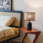 Wholesale High Quality Household Rattan Table Lamp Modern Hotel Bedroom Metal Bedside Table Lamp - Image 5